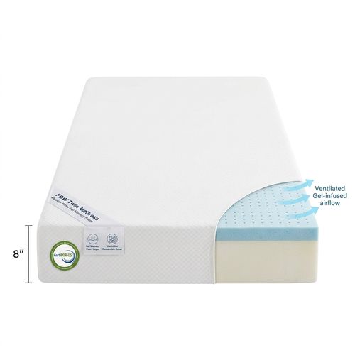 FDW 8 Inch Twin Gel Memory Foam Mattress