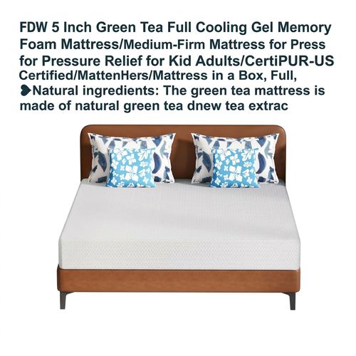 FDW 5 Inch Green Tea Full Cooling Gel Memory Foam Mattress